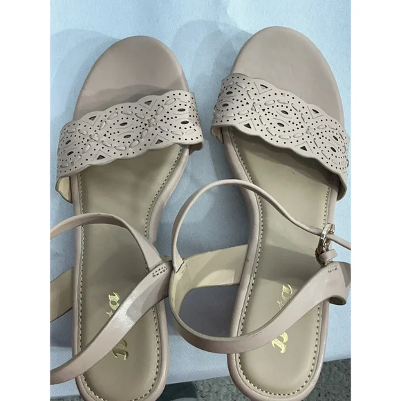 Girls Bata Size 3 Pink Open Toe Sling Back Wedge Sandals - Picture 6 of 9